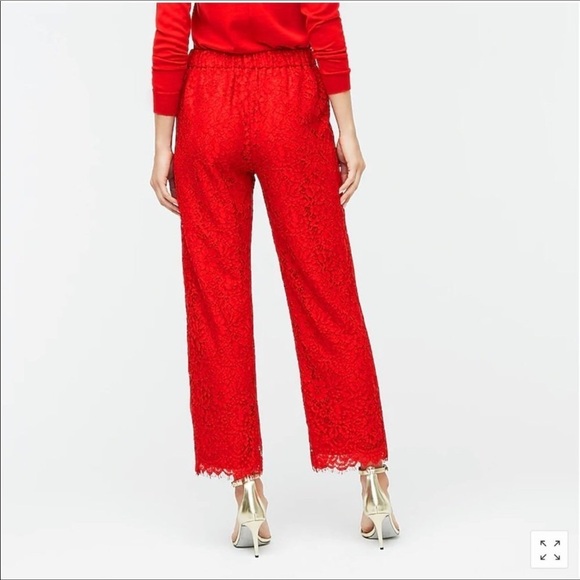 🔥SALE🔥 NEW J Crew red lace Peyton pull on pants sz6 - Picture 4 of 6